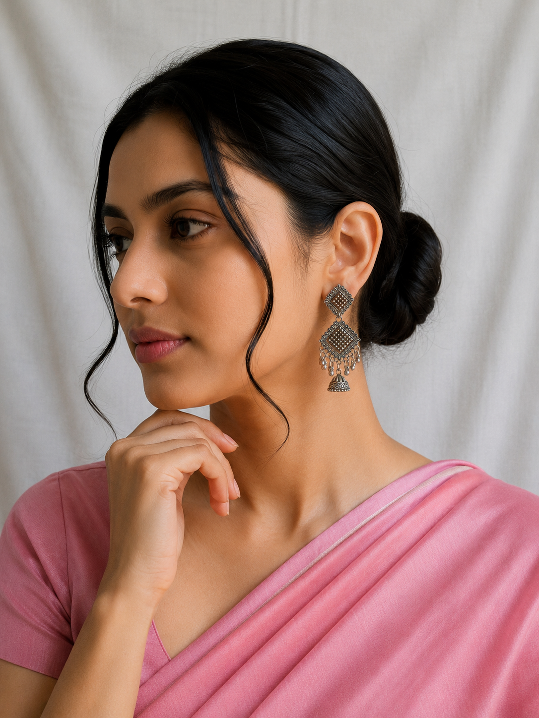 MoonVibe Silver Jhumkas – Joy 12