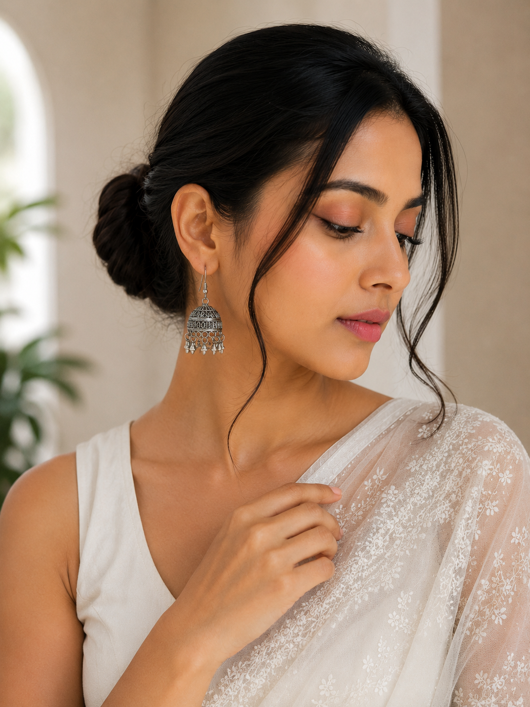 MoonVibe Silver Jhumkas – Joy 12