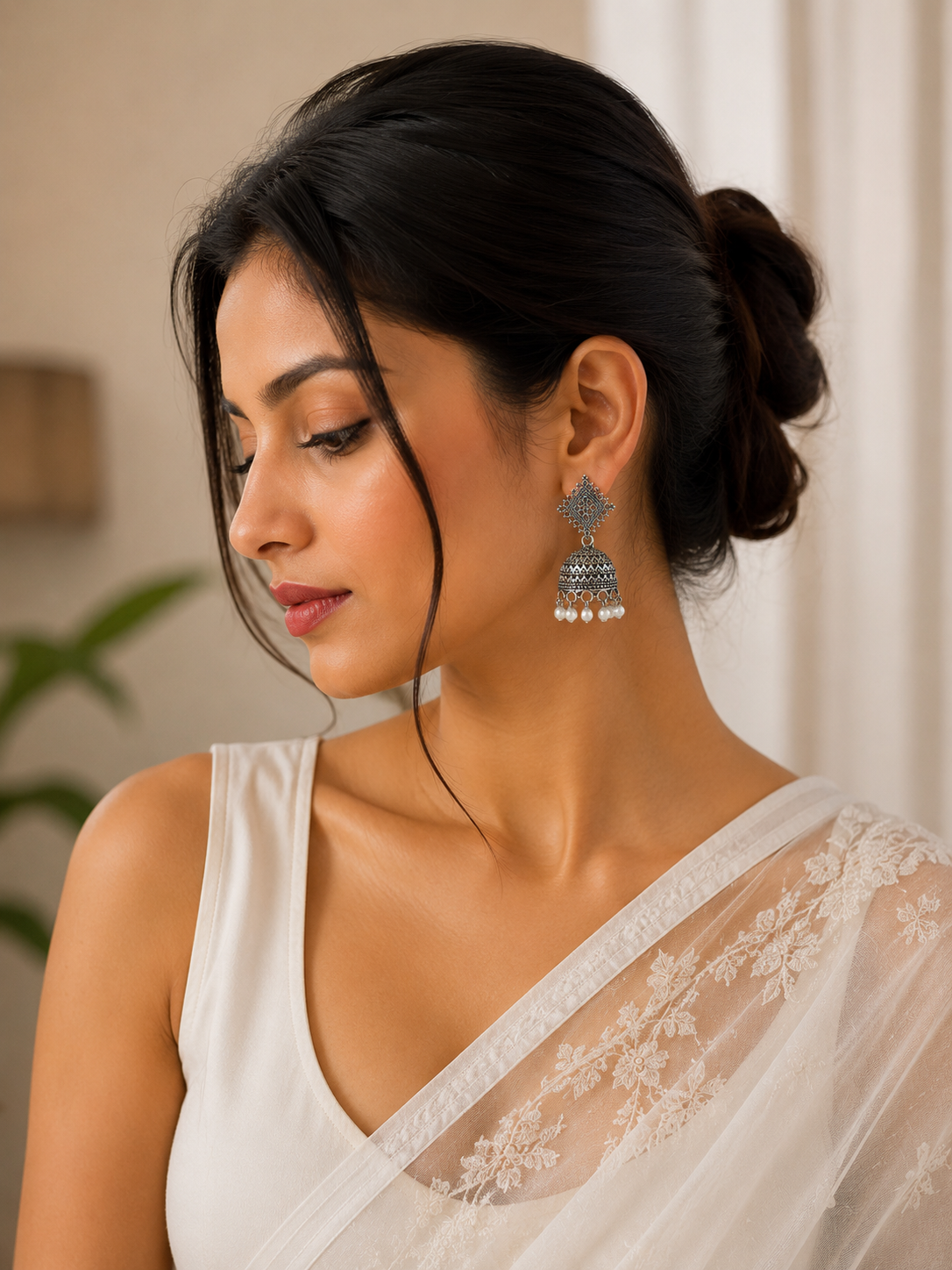 MoonVibe Silver Jhumkas – Joy 12