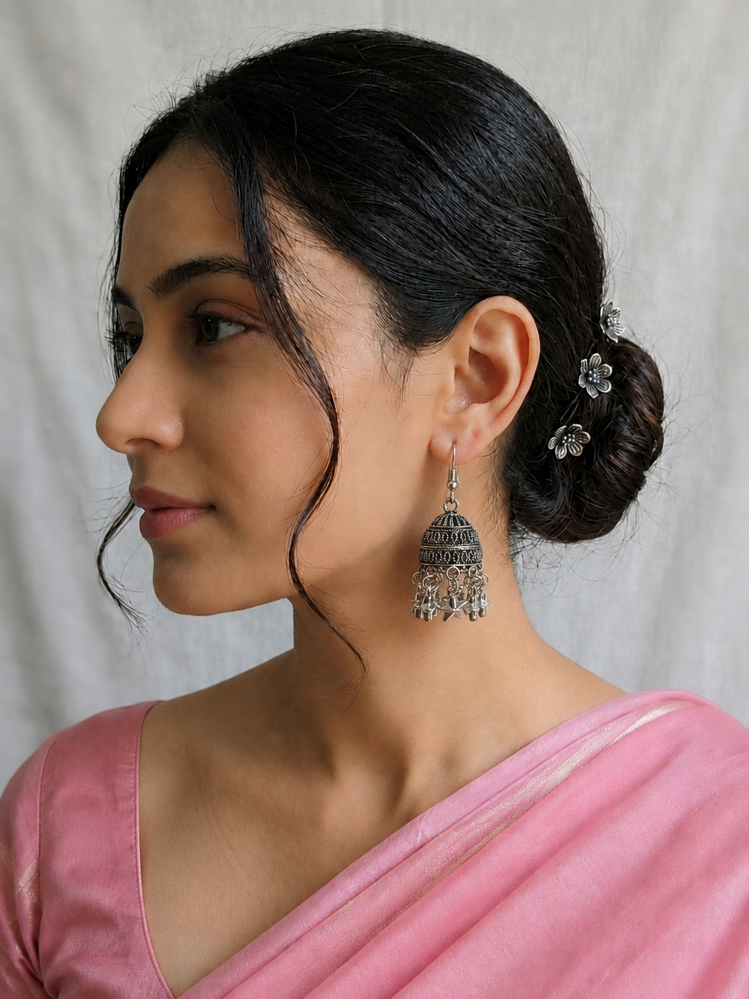 MoonVibe Silver Jhumkas – Joy 12