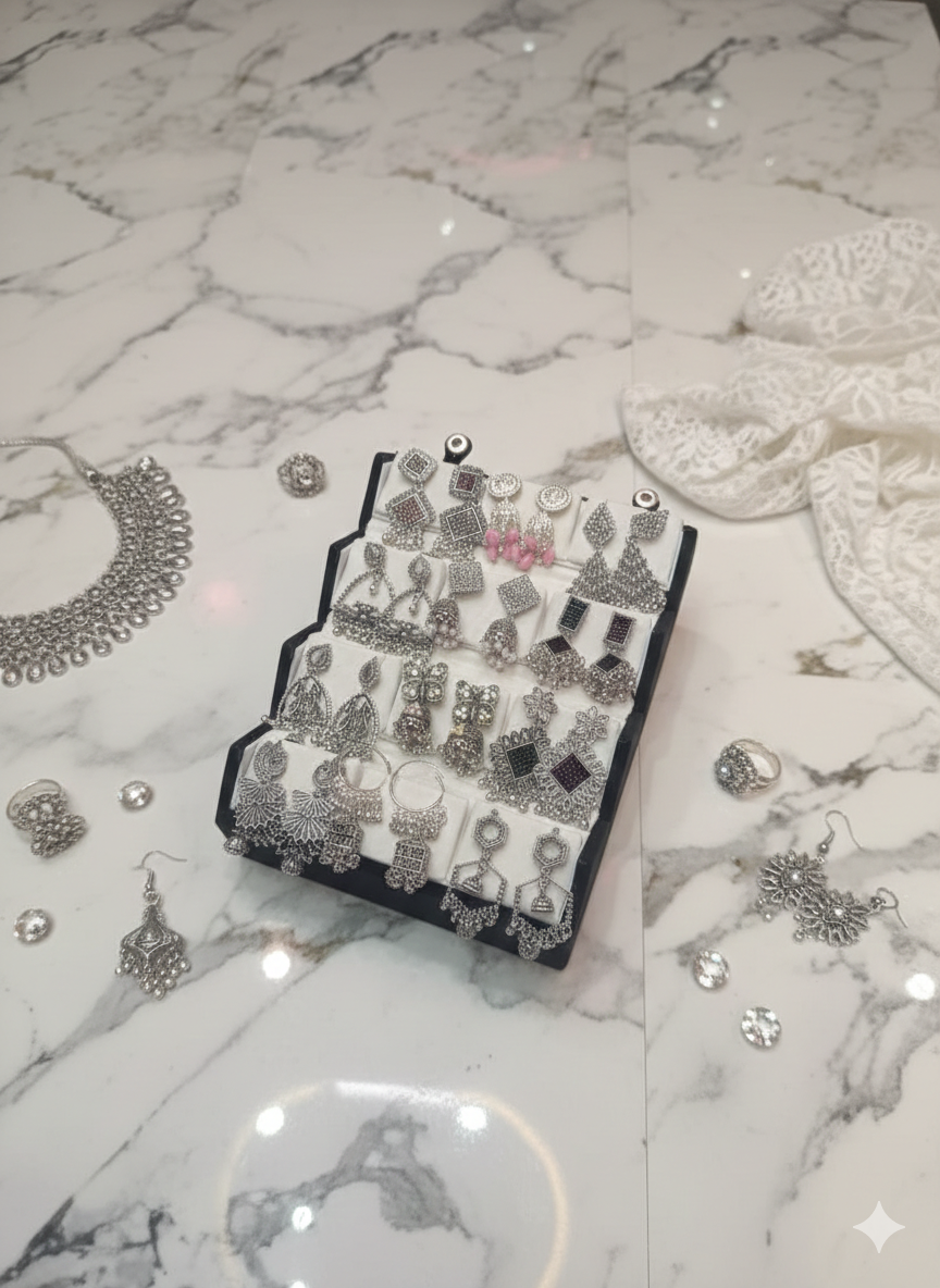 Royal Oxidised Stud Box – 12 Pairs